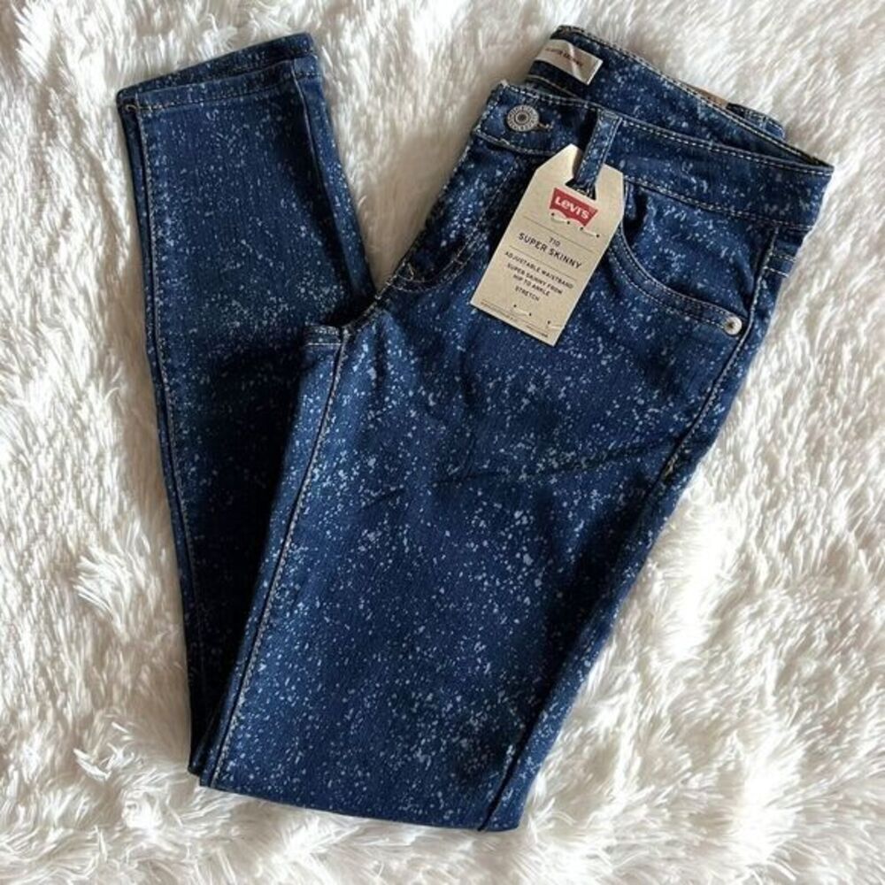 LEVI'S 710 Girl Jeans Super Skinny  Size 12‎ REG Stretch Adjustable Waistband - Picture 2 of 16